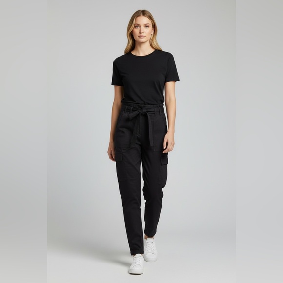 A.L.C. Women's Black Lee Lien Paper bag Cargo Pants - Picture 2 of 13
